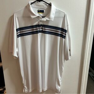 Jack Nicklaus Polo Shirt Mens XL White Golden Bear Stay Dri Golf Shirt